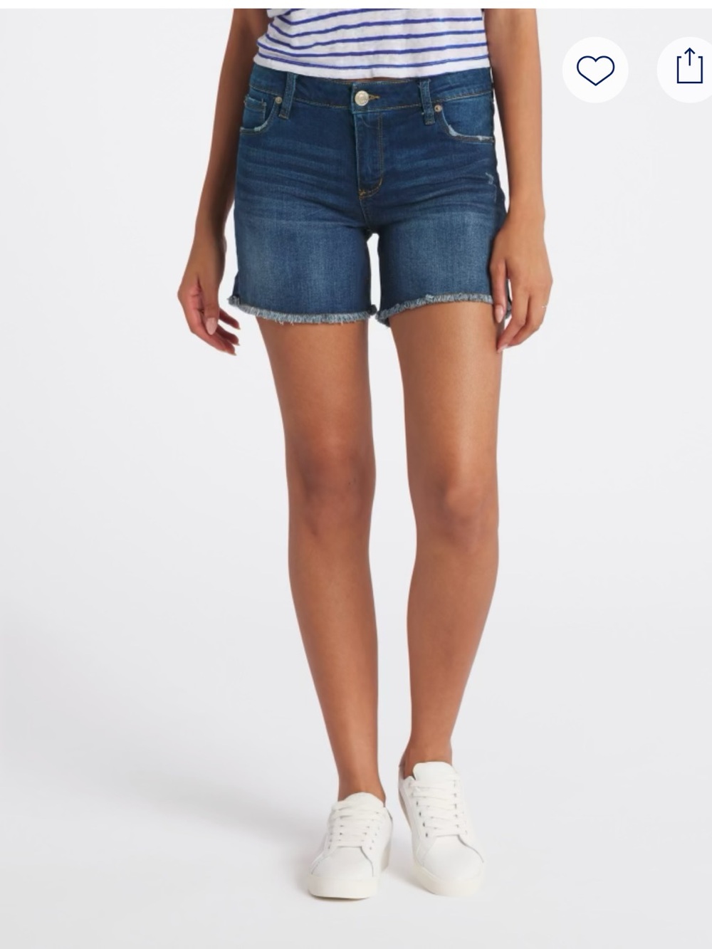 STS Blue Dark Indigo Aubrey mid-rise Frayed Hem Denim Shorts size 29.